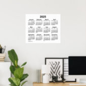 2025 White Wall Calendar by Janz Poster | Zazzle