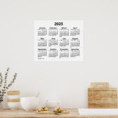 2025 White Wall Calendar by Janz Poster | Zazzle