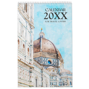 2025 World Landmark Wall Calendar with Art