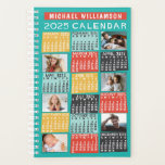 2025 Year Calendar Modern 12 Photo Collage Name Sm Planner<br><div class="desc">Add some mid-century modern coolness to your life with this gorgeous small 2025 calendar planner that includes room for 12 of your custom photos. On the inside, these planners have pages for you to organise your weeks and months. With the addition of the yearly calendar cover, you'll be able to...</div>