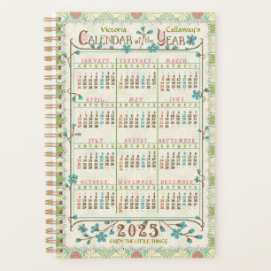 2025 Year Calendar Victorian Art Nouveau Custom Sm Planner