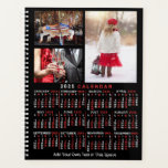 2025 Year Monthly Calendar Black Custom 9 Photos Planner<br><div class="desc">Celebrate 2025 with this classic photo collage calendar planner. On the inside, these planners have pages for you to organise your weeks and months. With the addition of the beautiful yearly calendar cover, you'll be able to see the entire year at a glance - plus enjoy 9 of your favourite...</div>
