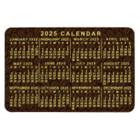 2025 Year Monthly Calendar Dark Coffee Beans