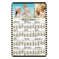 2025 Year Monthly Calendar Stripes | Custom Photos