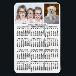2025 Year Monthly Calendar White | Photo Template Magnet<br><div class="desc">This personalised 2025 year monthly calendar magnet shows the days of the week for each month in bold easy-to-read black on a white background. Easily add your own horizontal and vertical photographs to the top. This is a simple, modern calendar magnet to help you conquer the new year. Always know...</div>