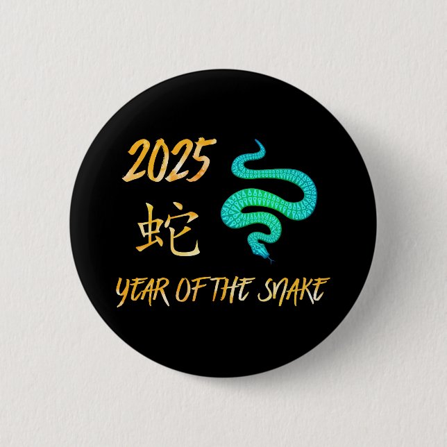 2025 Year Of The Snake 6 Cm Round Badge (Front)