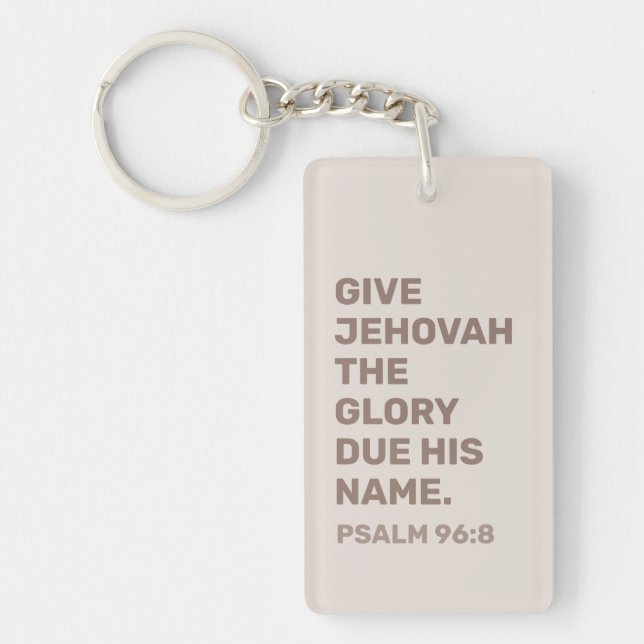 2025 Year Text Keychain – Psalm 96:8 | JW Keychain (Front)