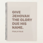 2025 Year Text Planner – Psalm 96:8 | JW Planner<br><div class="desc">Stay organized and spiritually focused with this 2025 Year Text planner! Featuring the encouraging scripture from Psalm 96:8, “Give Jehovah the glory due his name, ” this planner combines practicality with inspiration. Manage your time, set spiritual goals, and keep track of meetings and ministry activities. The clean and stylish design...</div>