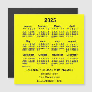 2025 Yellow Business Calendar by Janz