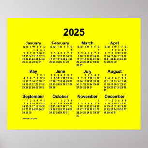 2025 Yellow Calendar by Janz Print