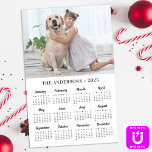 2025 Your Photo Family Pet Dog 12 Month Calendar Magnetic Dry Erase Sheet<br><div class="desc">2025 Yearly Calendar Photo Magnetic Dry Erase - This custom photo calendar magnetic dry erase board is perfect to highlight or circle special family dates, anniversaries, birthdays, and reunions. Personalise these full year photo calendar cards with your favourite family portrait and family name (keep 2025 in text area) . COPYRIGHT...</div>