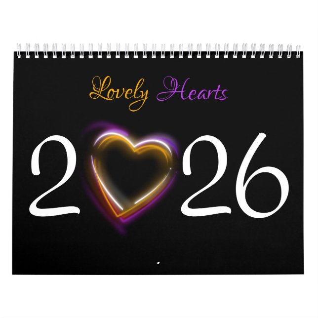 2026 | 12 Lovely Beautiful Romantic Hearts Calendar (Cover)