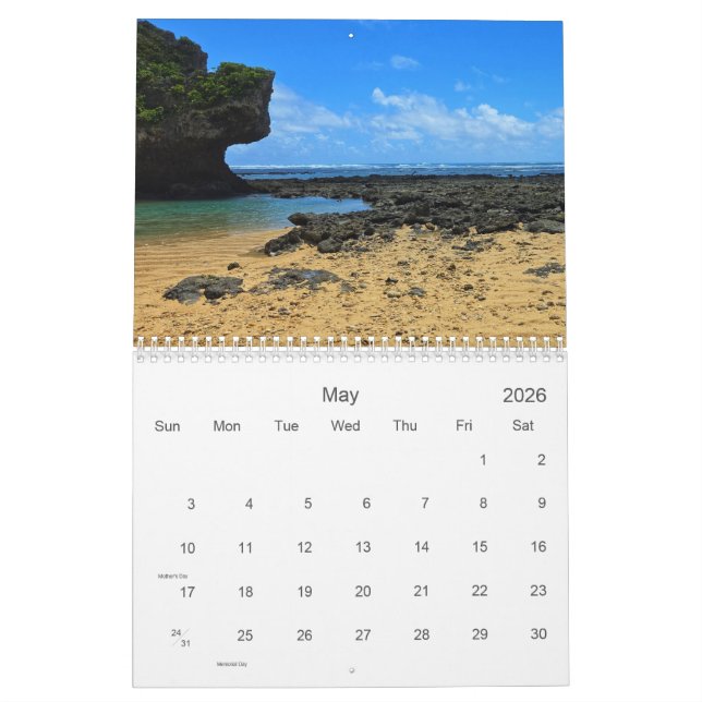 2026 12-Month Rocks of Okinawan Oceans Calendar (May 2026)