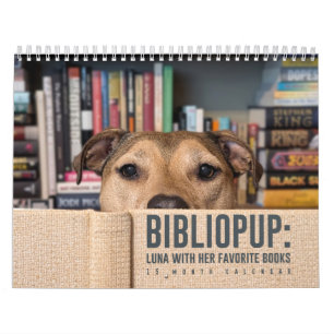 2026 15 Calendar BiblioPup: Luna & her Fave Books