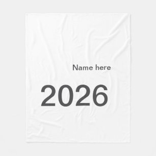 2026 2027 2028 name title here year bold letter fleece blanket