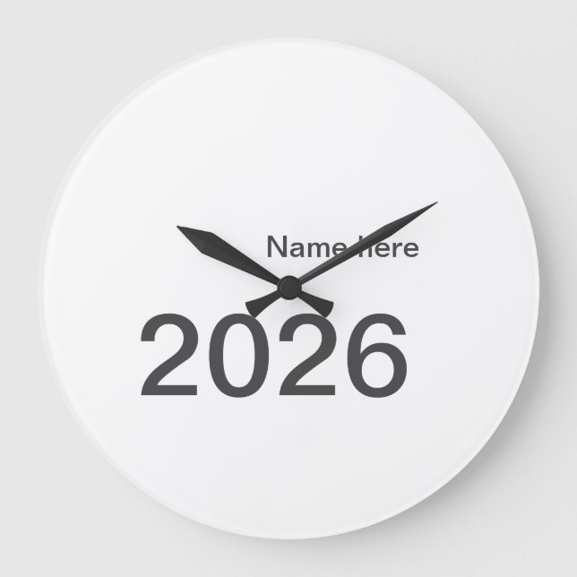 2026 2027 2028 name title here year bold letter  large clock (Front)