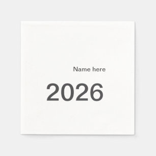 2026 2027 2028 name title here year bold letter  napkin
