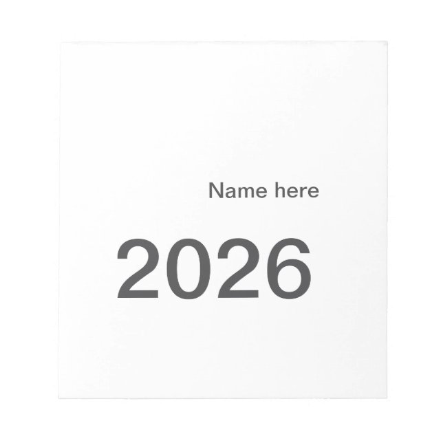 2026 2027 2028 name title here year bold letter  notepad (Front)