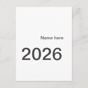 2026 2027 2028 name title here year bold letter  postcard