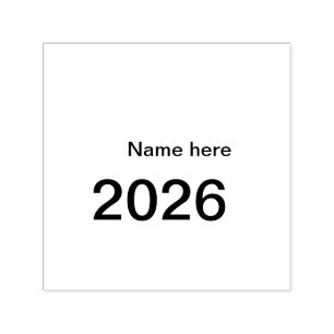 2026 2027 2028 name title here year bold letter self-inking stamp