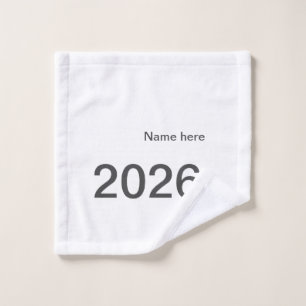 2026 2027 2028 name title here year bold letter wash cloth