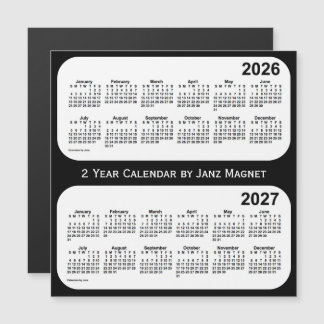 2026-2027 Black and White 2 Year Calendar by Janz
