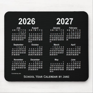 2026-2027 Neon White School Calendar by Janz Mouse Pad