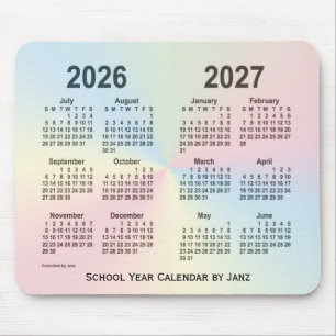 2026-2027 Rainbow Cloud School Calendar by Janz Mouse Pad