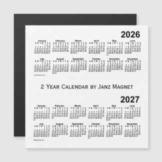 2026-2027 White 2 Year Calendar by Janz Magnet