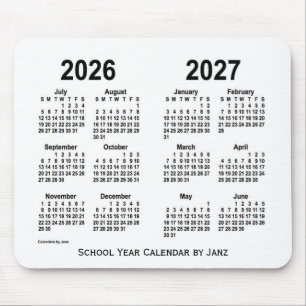 2026-2027 White School Calendar by Janz Mouse Pad
