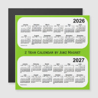 2026-2027 Yellow Green 2 Year Calendar by Janz