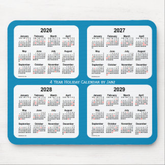 2026-2029 Steel Blue Holiday Calendar by Janz Mouse Pad