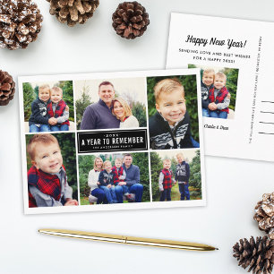 2026 A Year to Remember Photo Collage Family Holiday Postcard