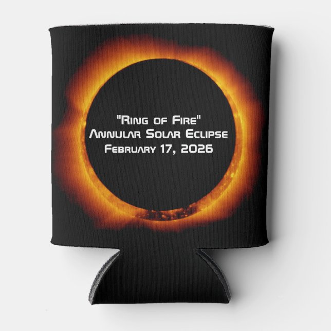 2026 Annular Ring of Fire Solar Eclipse Can Cooler (Front)