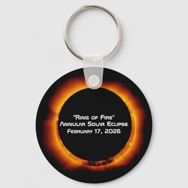 2026 Annular Ring of Fire Solar Eclipse Key Ring (Front)