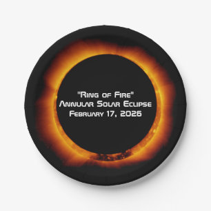 2026 Annular Ring of Fire Solar Eclipse Paper Plate