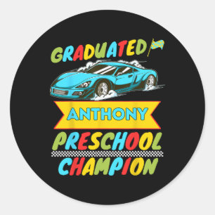 2026 Anthony Personalised Last Day Of Preschool Gr Classic Round Sticker