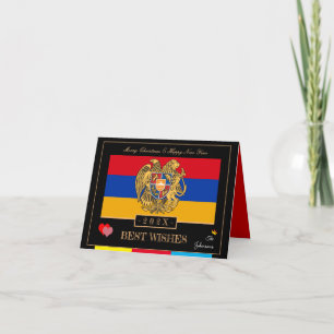 2026 Armenian Flag & Happy New Year Wishes Armenia Card