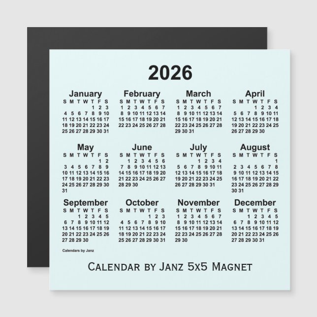 2026 Azure Calendar by Janz 5x5 Magnet (Front/Back)