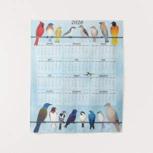 2026 backyard birds calendar tapestry