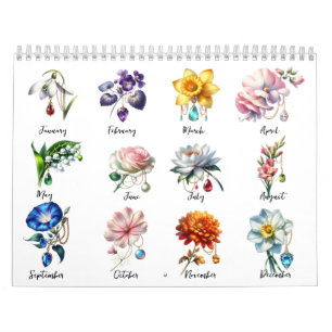 2026 Birth Flowers & Birthstones Calendar