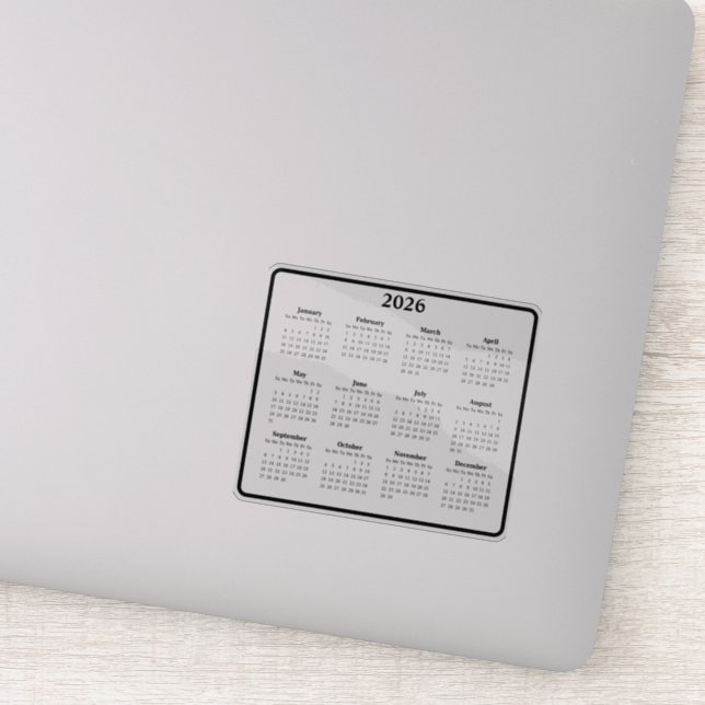 2026 Black and White Calendar (Detail)