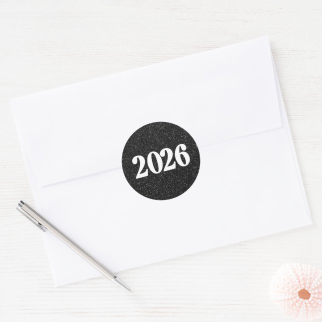 2026 black glitter sticker for envelopes (Envelope)
