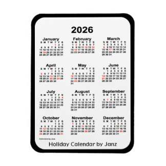 2026 Black Holiday Calendar by Janz Magnet