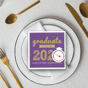 2026 Bold Gold Sketch Text Modern Graduation Party Napkin