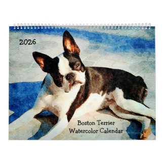 2026 Boston Terrier Dog Owners Lovers Bostons Gift Calendar