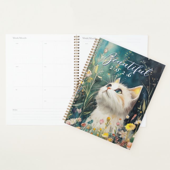 2026 Botanical Cat Planner | Minimal Cat Planner (Display)