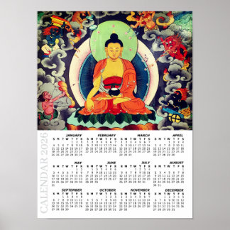 2026 Buddha Calendar, Shakyamuni painting, Nepal Poster