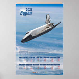 2026 Buran Soviet Shuttle Poster Calendar