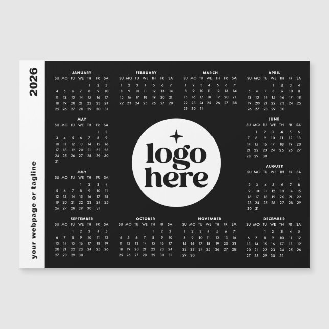 2026 Business Logo Full Year Magnetic Calendar (Front)